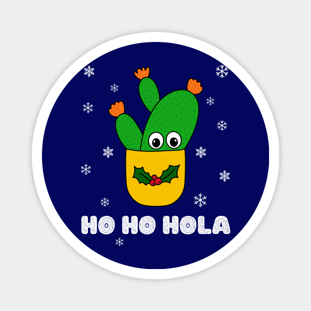 Ho Ho Hola - Opuntia Microdasys Cactus In Christmas Holly Pot Magnet by DreamCactus